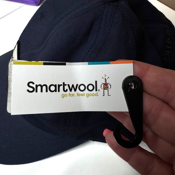 Smartwool NWT Deep Navy Logo 100% Cotton Ball Cap Hat - Picture 6 of 9
